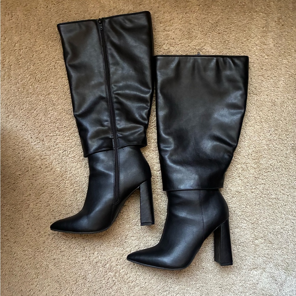 Journee Collection extra wide calf knee high black boots
